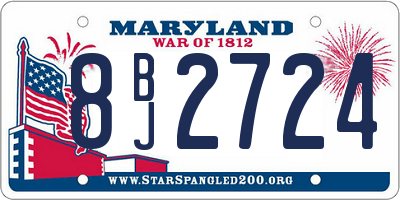 MD license plate 8BJ2724