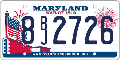 MD license plate 8BJ2726