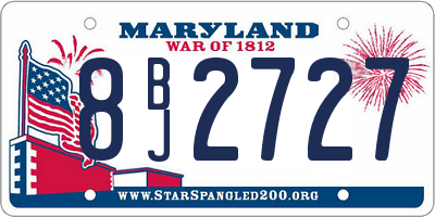 MD license plate 8BJ2727