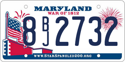 MD license plate 8BJ2732