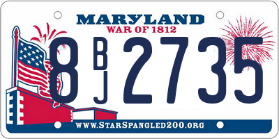 MD license plate 8BJ2735