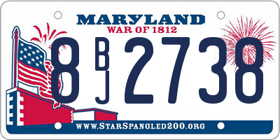 MD license plate 8BJ2738
