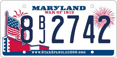MD license plate 8BJ2742