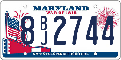 MD license plate 8BJ2744