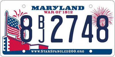 MD license plate 8BJ2748