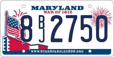 MD license plate 8BJ2750