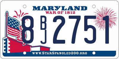MD license plate 8BJ2751