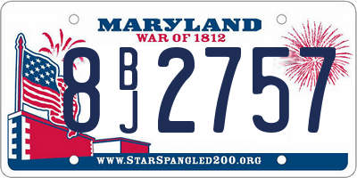 MD license plate 8BJ2757