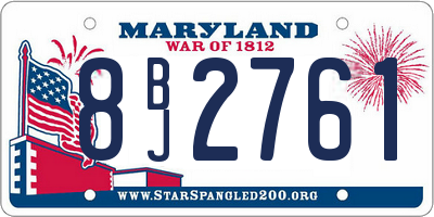 MD license plate 8BJ2761
