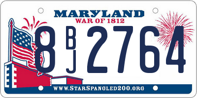 MD license plate 8BJ2764