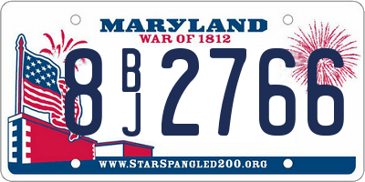 MD license plate 8BJ2766