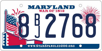 MD license plate 8BJ2768