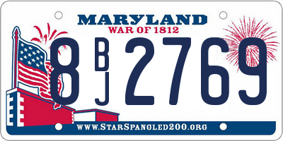MD license plate 8BJ2769