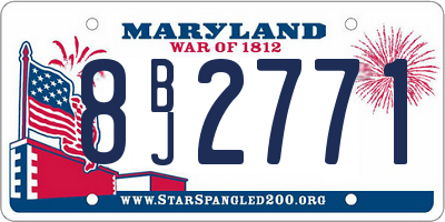 MD license plate 8BJ2771