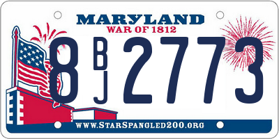 MD license plate 8BJ2773