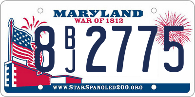 MD license plate 8BJ2775