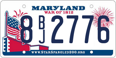 MD license plate 8BJ2776