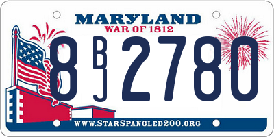 MD license plate 8BJ2780
