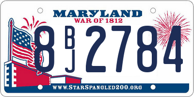 MD license plate 8BJ2784