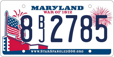 MD license plate 8BJ2785