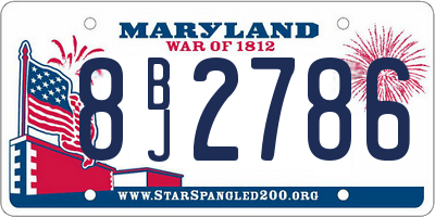 MD license plate 8BJ2786