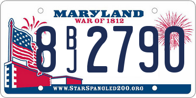 MD license plate 8BJ2790