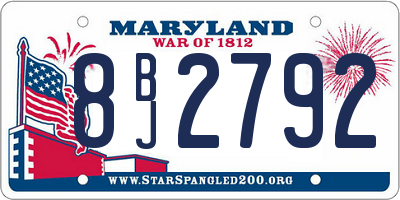 MD license plate 8BJ2792