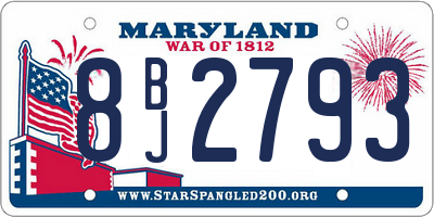 MD license plate 8BJ2793