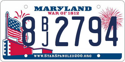MD license plate 8BJ2794