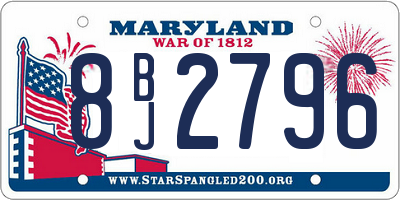MD license plate 8BJ2796