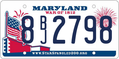 MD license plate 8BJ2798