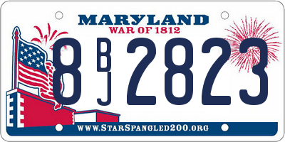 MD license plate 8BJ2823