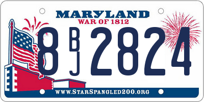 MD license plate 8BJ2824