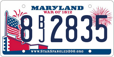 MD license plate 8BJ2835