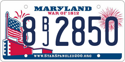 MD license plate 8BJ2850