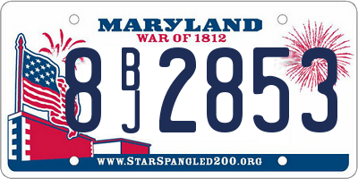 MD license plate 8BJ2853