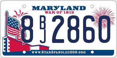 MD license plate 8BJ2860