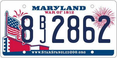 MD license plate 8BJ2862