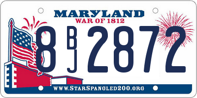 MD license plate 8BJ2872