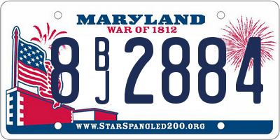 MD license plate 8BJ2884
