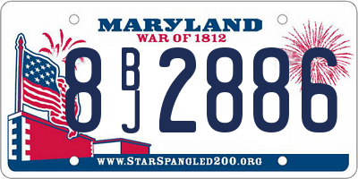 MD license plate 8BJ2886