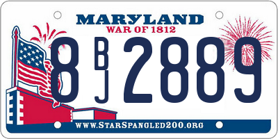 MD license plate 8BJ2889
