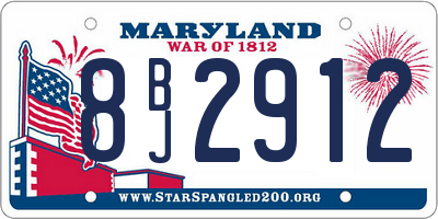 MD license plate 8BJ2912