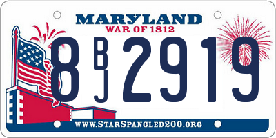 MD license plate 8BJ2919
