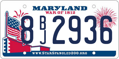 MD license plate 8BJ2936