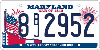 MD license plate 8BJ2952