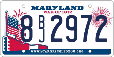 MD license plate 8BJ2972