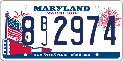 MD license plate 8BJ2974