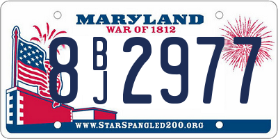MD license plate 8BJ2977