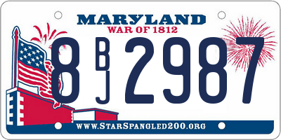 MD license plate 8BJ2987